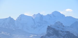 Mont Blanc vanaf Les Gets dichtbij Geneve