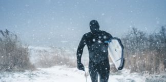surfen in de winter