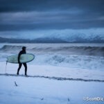 surfing Alaska in winter