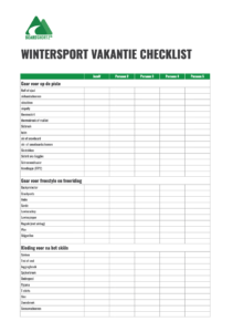 paklijst wintersport