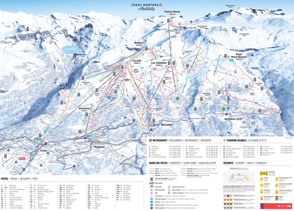 pistekaart crans montana Large