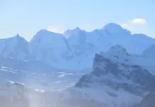 Mont Blanc vanaf Les Gets dichtbij Geneve