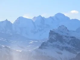 Mont Blanc vanaf Les Gets dichtbij Geneve