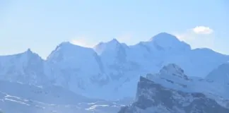 Mont Blanc vanaf Les Gets dichtbij Geneve