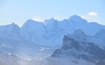 Mont Blanc vanaf Les Gets dichtbij Geneve