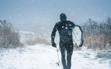 surfen in de winter